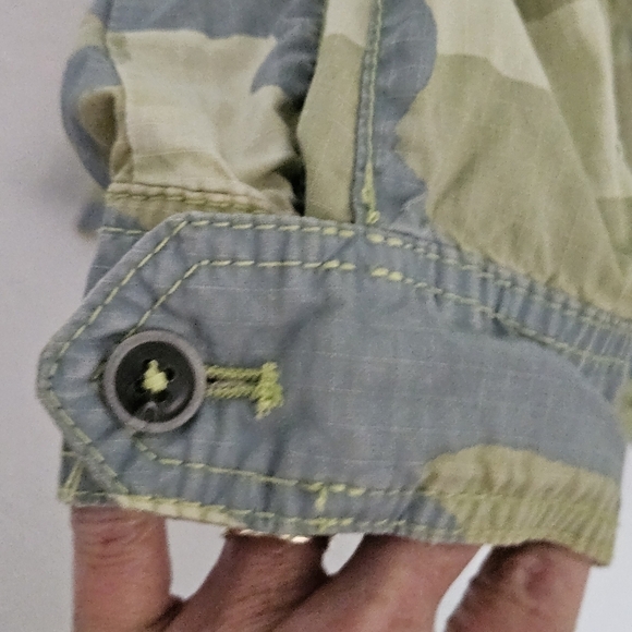 Free People camo utility cargo grunge core style jacket size xsmall oversized - Picture 4 of 14